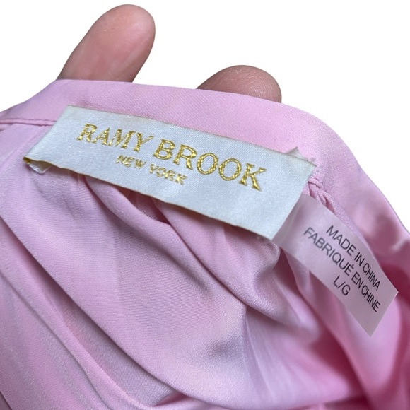 Ramy Brook Sz L Isla Puff Sleeve Pink Top - Picture 5 of 6